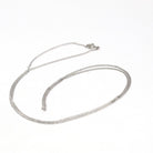 Vintage Chain Necklace - Retro 14k White Gold 24 Inch Spring Ring Clasp Curb Link Style - Circa 1960s Era Fine Unisex Mens Accessory Jewelry