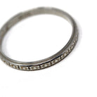 Antique Wedding Band - Art Deco 18k White Gold "T.O.M. to H.P. 10-15-27" Eternity Flower Ring - Vintage 1920s Size 7 1/4 Bridal Fine Jewelry
