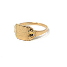 Vintage "SJ" Signet Ring - Mid Century 10k Yellow Gold Engraved Initials Script Letters - Circa 1940s Era Size 4 1/4 Petite BDA Fine Jewelry