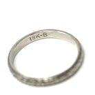 Antique Wedding Band - Art Deco Era 18k White Gold Eternity Design Ring - Vintage Circa 1930s Size 5 1/4 Stacking Bridal Fine Unisex Jewelry