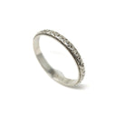 Antique Wedding Band - Art Deco Era 18k White Gold Eternity Design Ring - Vintage Circa 1930s Size 5 1/4 Stacking Bridal Fine Unisex Jewelry