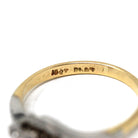 Diamond Bypass Ring - Retro 18k Yellow Gold & Platinum Natural Gemstone Bypass Band - Circa 1970s Era Size 7 1/4 Fine Engagement Jewelry