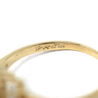 Created Orange Sapphire Ring - Estate 14k Yellow Gold Emerald Cut 11.50 CT Gem - Vintage Circa 2000s Era Size 8 1/2 Statement Fine Jewelry