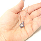Vintage Filigree Pin - Art Deco 14k White Gold Natural Diamond Gemstone - Circa 1930s Era Fashion Accessory Dark Blue Enamel Fine Jewelry