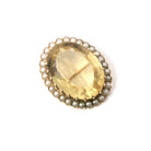 Antique Citrine Brooch - Edwardian 10k Yellow Gold Natural Yellow Quartz Gemstone Simulated Pearls Halo Pin - Vintage 1910s Era Fine Jewelry