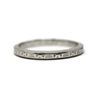 Vintage Wedding Band - Art Deco 18k White Gold Byard F Brogan Inscribed Eternity Ring - Dated 1935 Size 5 Bridal Unisex Fine 30s Era Jewelry