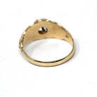 Edwardian Diamond Ring - Antique 14k Yellow Gold Natural Gemstone - Vintage 1900s Size 10 1/2 Belcher Men's Unisex Fine Engagement Jewelry