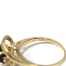 Modern Garnet Ring - Estate 14k Yellow Gold Oval Cut Red Gem & Diamond Bypass - Circa 2000s Era Size 4 1/2 January Birthstone Fine Jewelry