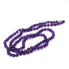 Vintage Amethyst Necklace - Retro Era 14k Yellow Gold Genuine Natural Purple Bead Chain - Circa 1960s Round Fish Hook Clasp Fine 60s Jewelry