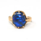 Dark Gray Opal Ring - Estate 18k Yellow Gold Oval Cabochon Cut 3.45 CT Gem - Modern Circa 1990s Size 7 3/4 October Birthstone Fine Jewelry