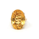 Natural Citrine Ring - Mid Century 14k Yellow Gold Oval Faceted Gemstone - Vintage Circa 1940s Era Size 5 November Birthstone Fine Jewelry