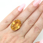 Natural Citrine Ring - Mid Century 14k Yellow Gold Oval Faceted Gemstone - Vintage Circa 1940s Era Size 5 November Birthstone Fine Jewelry