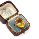 Natural Citrine Ring - Mid Century 14k Yellow Gold Oval Faceted Gemstone - Vintage Circa 1940s Era Size 5 November Birthstone Fine Jewelry