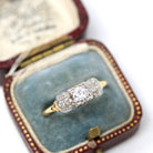 Mid Century Engagement Ring - 14k Yellow Gold & Platinum Natural Diamond Cluster - Vintage Circa 1950s Era Size 9 1/4 Fine Statement Jewelry