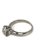 Illusion Halo Ring - Vintage 14k White Gold Natural Diamond Cluster Engagement - Mid Century Circa 1950s Era Size 5 1/4 Fine Bridal Jewelry