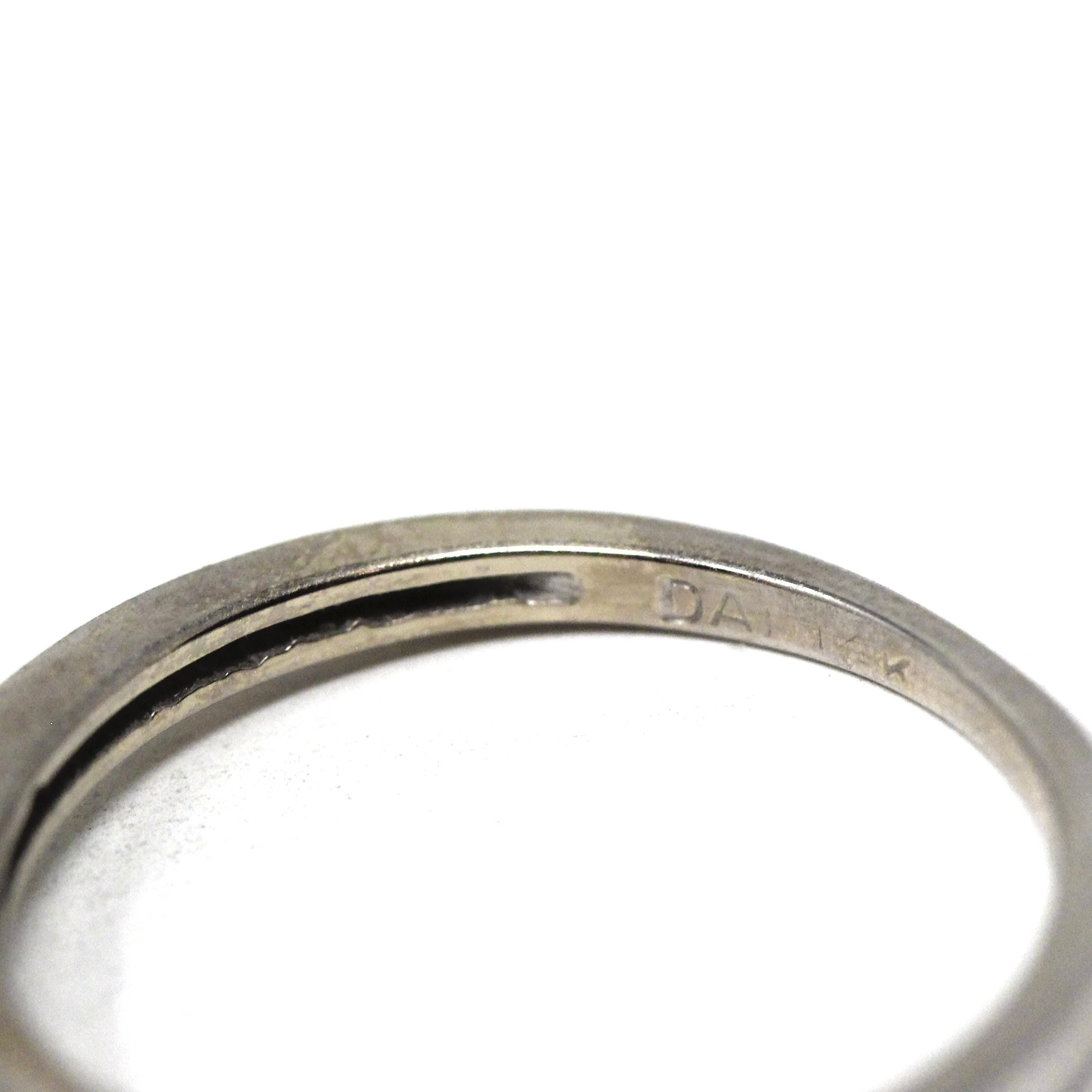 Diamond Engagement Ring - Modern 14k White Gold Natural Round Brilliant Cut Gems - Vintage Estate Era Size 5 Bridal Fine Statement Jewelry
