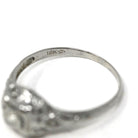 Vintage Diamond Ring - Art Deco 18k White Gold Natural Old European Solitaire Engagement - Circa 1930s Era Size 7 1/4 Filigree Fine Jewelry
