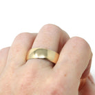 Vintage Wedding Band - Estate 10k Yellow Gold Wide Men's Unisex Stacking Cigar Ring - Modern Dated 1987 "ELE to VIC 3-16-87" Fine Jewelry