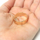 Vintage Wedding Band - Estate 10k Yellow Gold Wide Men's Unisex Stacking Cigar Ring - Modern Dated 1987 "ELE to VIC 3-16-87" Fine Jewelry