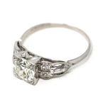 Art Deco Engagement Ring - Vintage Platinum 1.25 CTW Natural Diamonds - Circa 1930s Era Handmade Geometric Size 7 Fine Bridal Report Jewelry