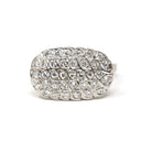 Diamond Princess Ring - Vintage 14k White Gold Natural .90 CTW Diamonds Statement - Mid Century 1950s Era Size 8 1/4 Cocktail Fine Jewelry