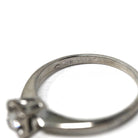 Illusion Diamond Ring - Mid Century 18k White Gold Engagement Natural Gemstone Solitaire - Vintage 1950s Era Size 4 1/2 Fine Bridal Jewelry