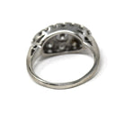 Mid Century Diamond Cluster Ring - 14k White Gold East West Princess Anniversary Statement - Vintage 1940s Cocktail Natural Gem Fine Jewelry