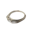 Diamond Wedding Band - Mid Century Era 14k White Gold Natural Baguette Gemstone Ring - Circa 1960s Size 4 3/4 Fine Bridal Stacking Jewelry