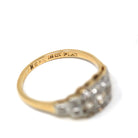 Vintage Cluster Ring - 18k Yellow Gold & Platinum Zircon, Sapphire, Created Spinel White Gemstones - Circa 1940s Era Size 5.5 Fine Jewelry