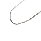 Vintage Chain Necklace - Retro 14k White Gold 24 Inch Spring Ring Clasp Curb Link Style - Circa 1960s Era Fine Unisex Mens Accessory Jewelry