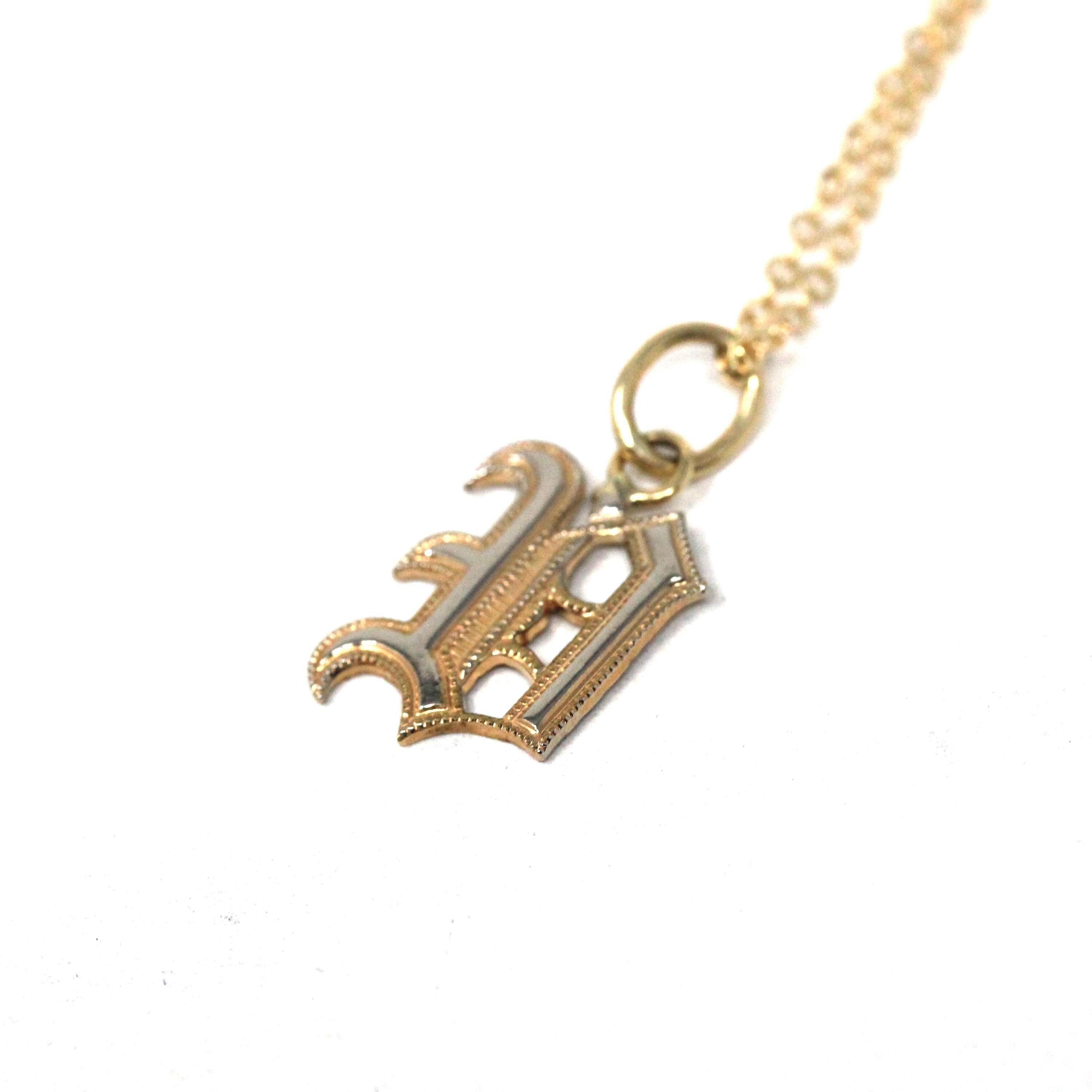 Letter "U" Charm - Art Deco Gold Filled Initial Old English Style Pendant Necklace - Vintage Circa 1930s Era Personalized Dainty 30s Jewelry