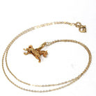 Vintage Equestrian Necklace - Retro 18k Yellow Gold Figural Detailed Horse Charm - Circa 1960s Era Dainty Pendant Fine Statement Jewelry