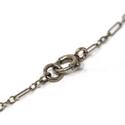 Vintage Chain Necklace - Art Deco 14k White Gold Decorative Paper Clip Link - Circa 1920s Era Spring Ring Clasp Dainty Accessory Jewelry