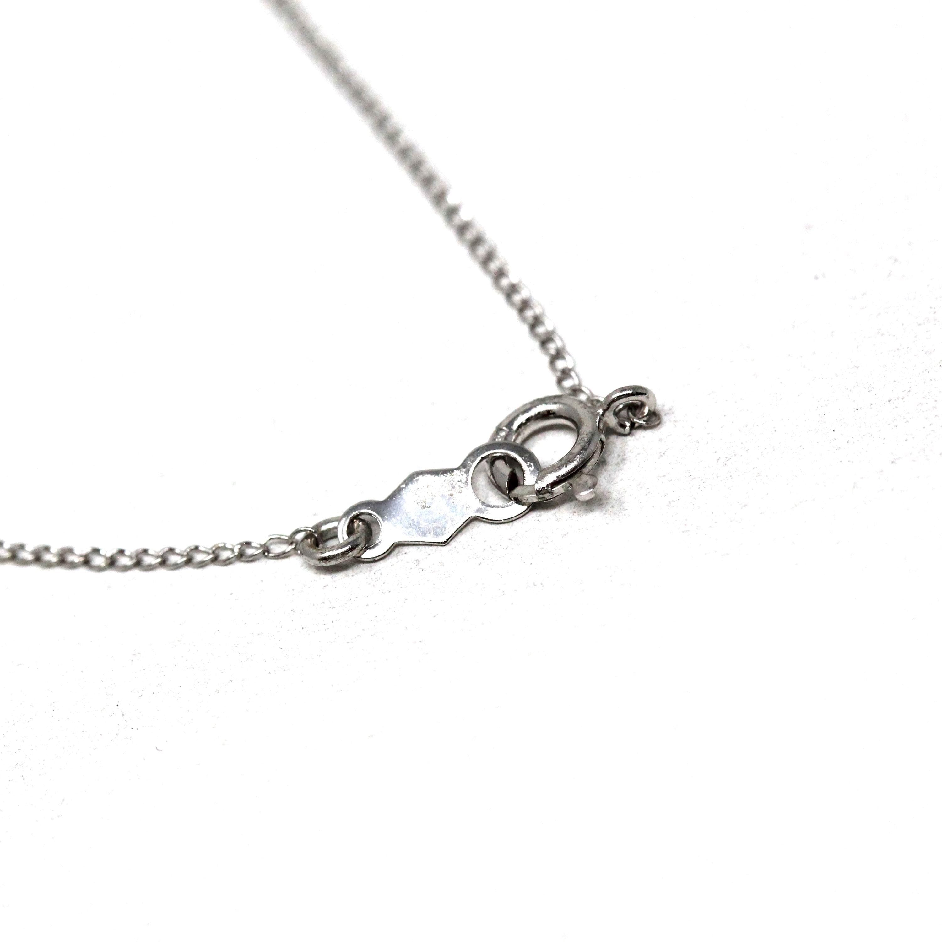 Vintage Chain Necklace - Mid Century 14k White Gold 18 Inch Spring Ring Clasp Curb Links - Circa 1940s Era Fine Fashion Accessory Jewelry