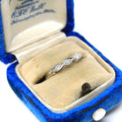 Mid Century Diamond Band - Vintage 14k White Gold 0.07 CTW Wedding Ring - Circa 1950s Era Size 6 1/4 Stacking Textured Fine Bridal Jewelry