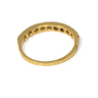 Diamond Wedding Band - Mid Century 18k Yellow Gold & Platinum Half Eternity Ring - Hallmarked 1942 Size 8 Fine Two Tone Bridal Band Jewelry