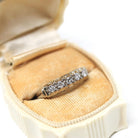 Diamond Wedding Band - Vintage 14k White Gold Natural .22 CTW Ring - Mid Century Circa 1950s Era Size 6 1/2 Stacking Fine Bridal Jewelry