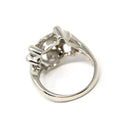 Floral Diamond Ring - Mid Century Era 14k White Gold .07 CTW Clustered Statement - Circa 1950s Size 2.75 Leaf Branch Nature Fine Jewelry