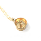 Vintage Birthday Cake Charm - Mid Century Era 14k Yellow Gold Candles Pendant Necklace - Circa 1950s Kinetic Interactive Celebration Jewelry