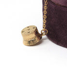 Vintage Birthday Cake Charm - Mid Century Era 14k Yellow Gold Candles Pendant Necklace - Circa 1950s Kinetic Interactive Celebration Jewelry