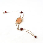 Vintage Cameo Bracelet - Mid Century 10k Yellow Gold Carved Shell Portrait & Red Carnelian Accents - Circa 1940s Era Fine Statement Jewelry