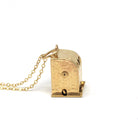 Vintage Slot Machine Charm - Retro 14k Yellow Gold Moveable 3-D Pendant Necklace - Circa 1960s Fruit Gambling Figural Betting Fine Jewelry