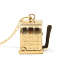 Vintage Slot Machine Charm - Retro 14k Yellow Gold Moveable 3-D Pendant Necklace - Circa 1960s Fruit Gambling Figural Betting Fine Jewelry