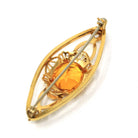 Simulated Citrine Brooch - Art Deco Gold Filled Vintage Yellow Glass Gemstone Pin - Circa Late 1930s Era Accessory Statement Fashion Jewelry