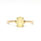 Created Yellow Star Sapphire Ring - Retro 14k Yellow Gold 1.25 CT Stone - Vintage Circa 1960s Era Size 6.25 Solitaire September Fine Jewelry