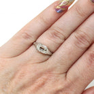 Antique 1.01 Carat Diamond Ring - Edwardian Platinum Oval East West Solitaire - Early 1900s Size 4 1/4 Fine GIA Report Engagement Jewelry