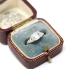 Antique 1.01 Carat Diamond Ring - Edwardian Platinum Oval East West Solitaire - Early 1900s Size 4 1/4 Fine GIA Report Engagement Jewelry
