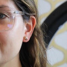 Modern Citrine Earrings - Estate 10k Yellow Gold Natural Oval Orange Gemstone Bezel Post Studs - Modern 2000s Era Pierced Push Back Jewelry
