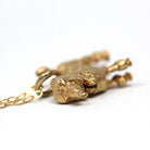 Vintage Poodle Charm - Retro Era 14k Yellow Gold Dog Breed Articulated Moving Pendant Necklace - Vintage Circa 1960s Animal Fine 60s Jewelry