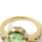 Created Spinel Ring - Modern 10k Yellow Gold Faceted Green Oval Gemstone - Estate Circa 2000's Era Size 4 3/4 August Birthstone Fine Jewelry